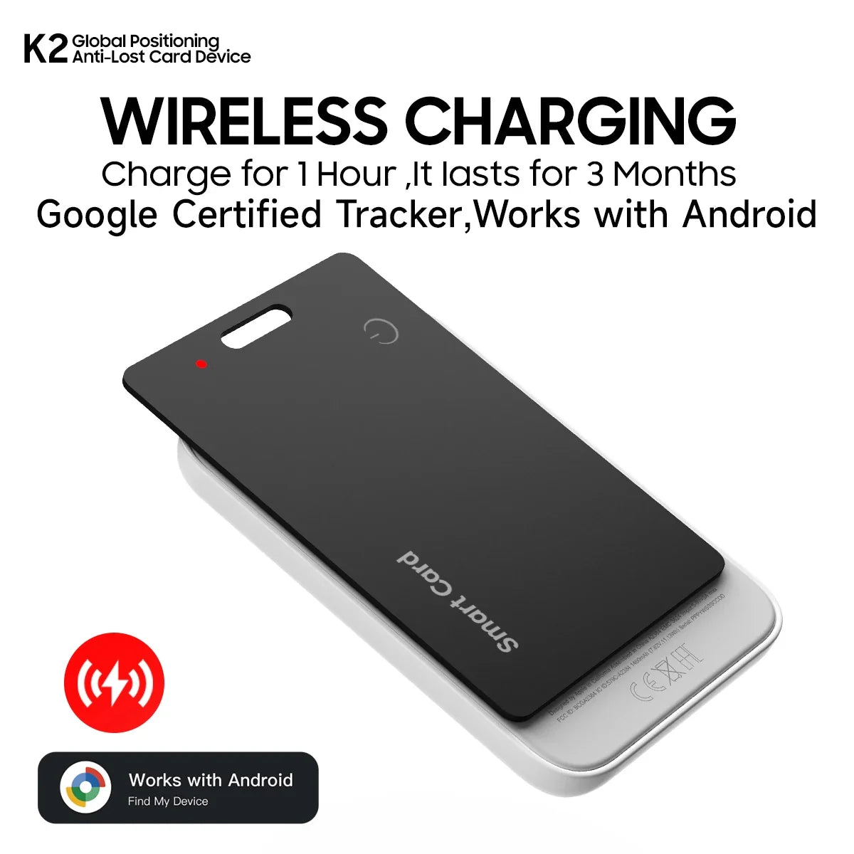Cordless Battery-Powered Android Item Locator 2026 – Smart Wallet Tracker Card IP68 Water-Resistant