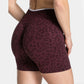 women's Stretchy seamless yoga shorts - high-waist hip-lifting, nylon blend, for gym and running