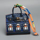 Inspired Birkin Mini Hand Bag - Platinum Bag Charm