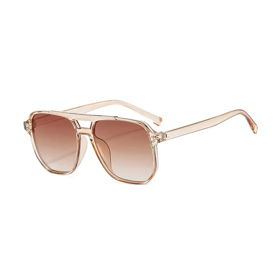 Square Retro Sunglasses - Black Polygonal Fashion Accessories for Gifts