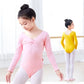 girls Breathable long sleeve ballet leotard - twist-front, cotton, for dance class