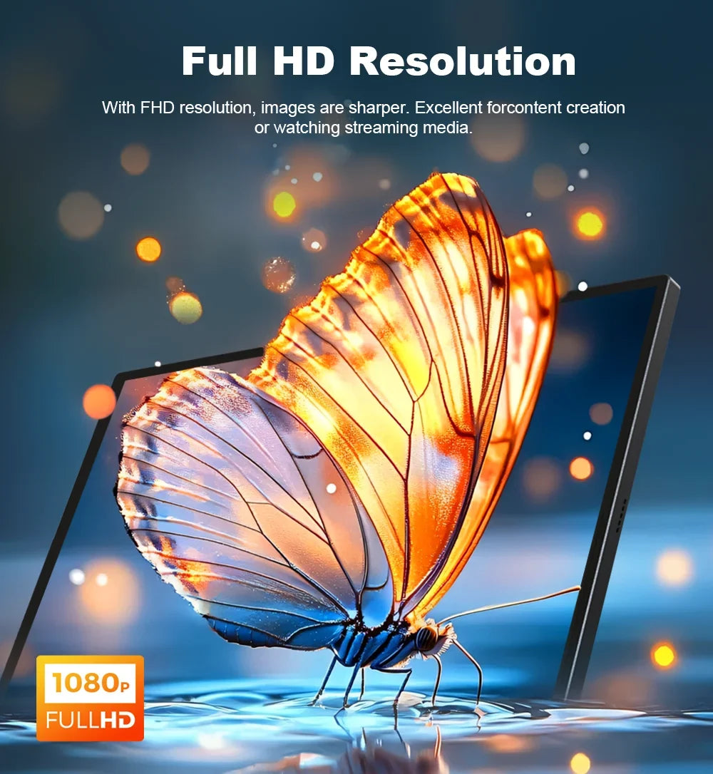 Travel-Friendly 15.6 Inch FHD IPS Gaming Monitor 3ms Speaker