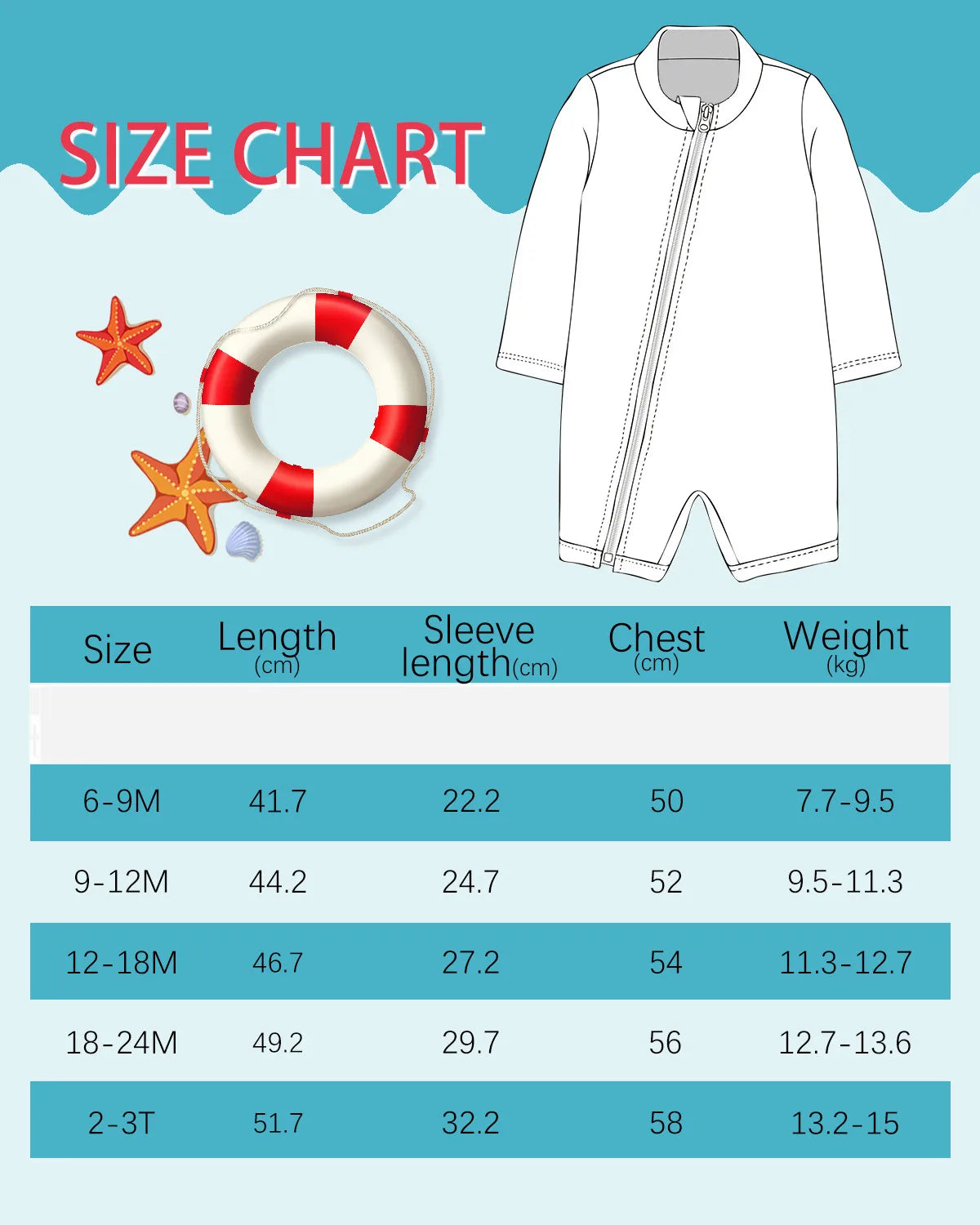 unisex Breathable long-sleeve rash guard - one-piece swimsuit, UPF 50+, pineapple print, for babies and toddlers