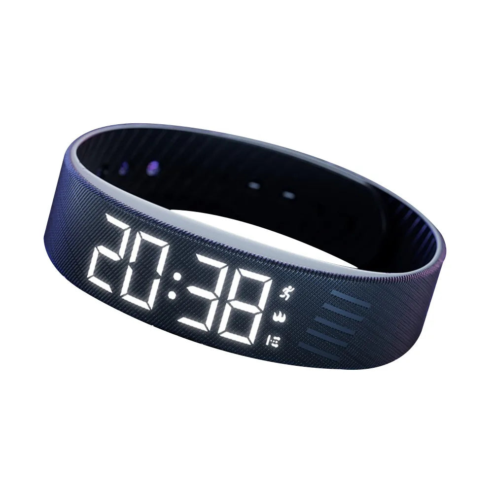 LED Digital Alarm Clock Bracelet Wristband Pedometer Water-Resistant Vibrating Alarm Summer 2026 Gift