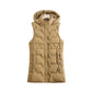 Light Cozy Women Long Puffer Vest - Hooded Down