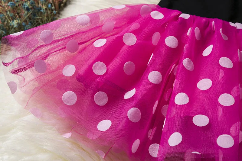 knee-length polka-dot tutu, cotton-polyester-voile, birthday party – Light girls' Minnie Mouse dress