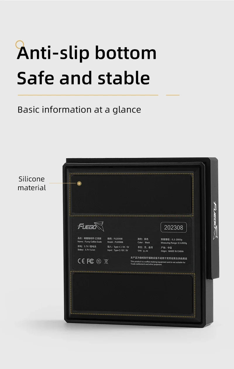Coffee Scale Battery-Powered Digital 0.1g Accurate With Timer