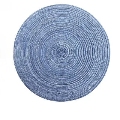 6pcs Round Woven Ramie Placemats - Anti-Slip Table Mats for Dining, Kitchen & Cafe Use