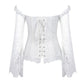Women's Supportive Corset Top - Off Shoulder, Lace Satin