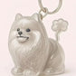 Hair Dog Keepsake Keychain Pendant Clear Resin Charm