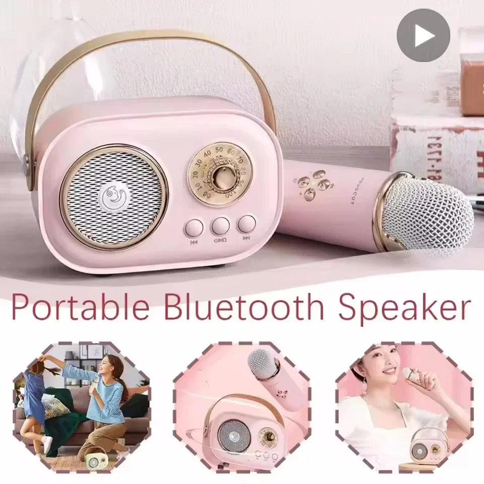 Karaoke Travel-Friendly Bluetooth Speaker With Microphone Mini FM Radio Back To School 2025 Gift Idea