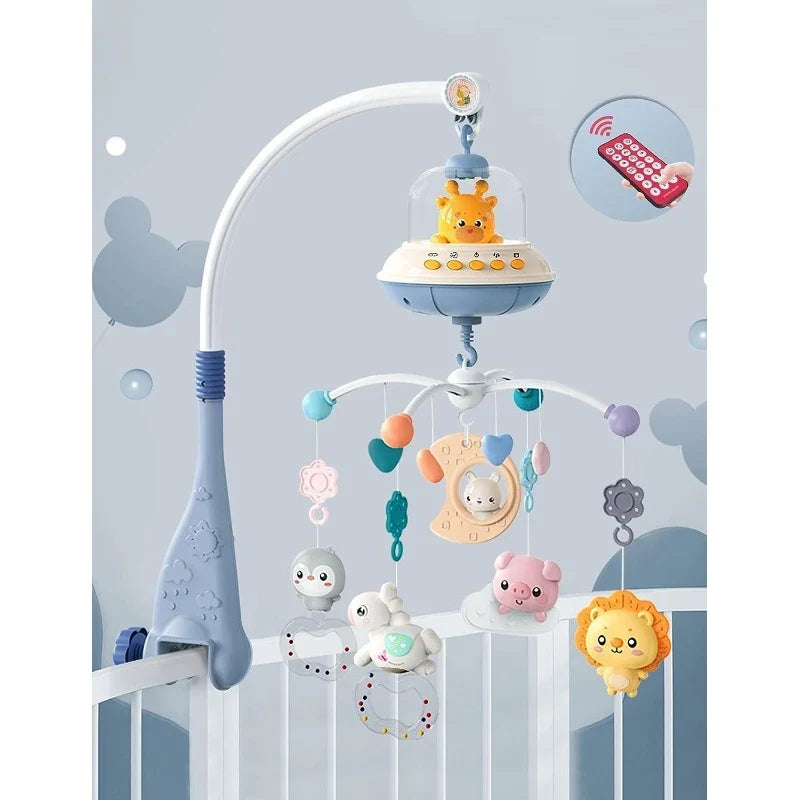 Mobile Crib Remote Music Light Newborn Sensory Toys