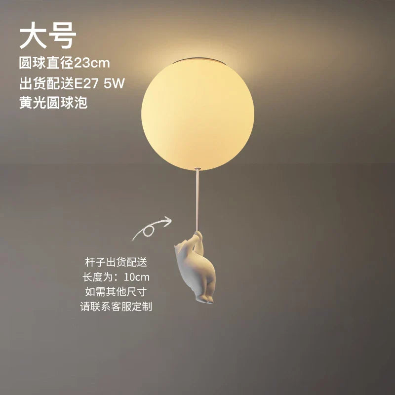 Ceiling LED Light Warm Cartoon Bear Design Kids Bedroom Ceiling Lamp Fall 2025 Cozy Nightlight Decor
