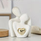Embrace Love Statue White Plastic Romantic Figurine, Valentines Day Gift 2026 Cozy Bedroom Decor