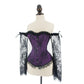 Women's Supportive Corset Top - Off Shoulder, Lace Satin