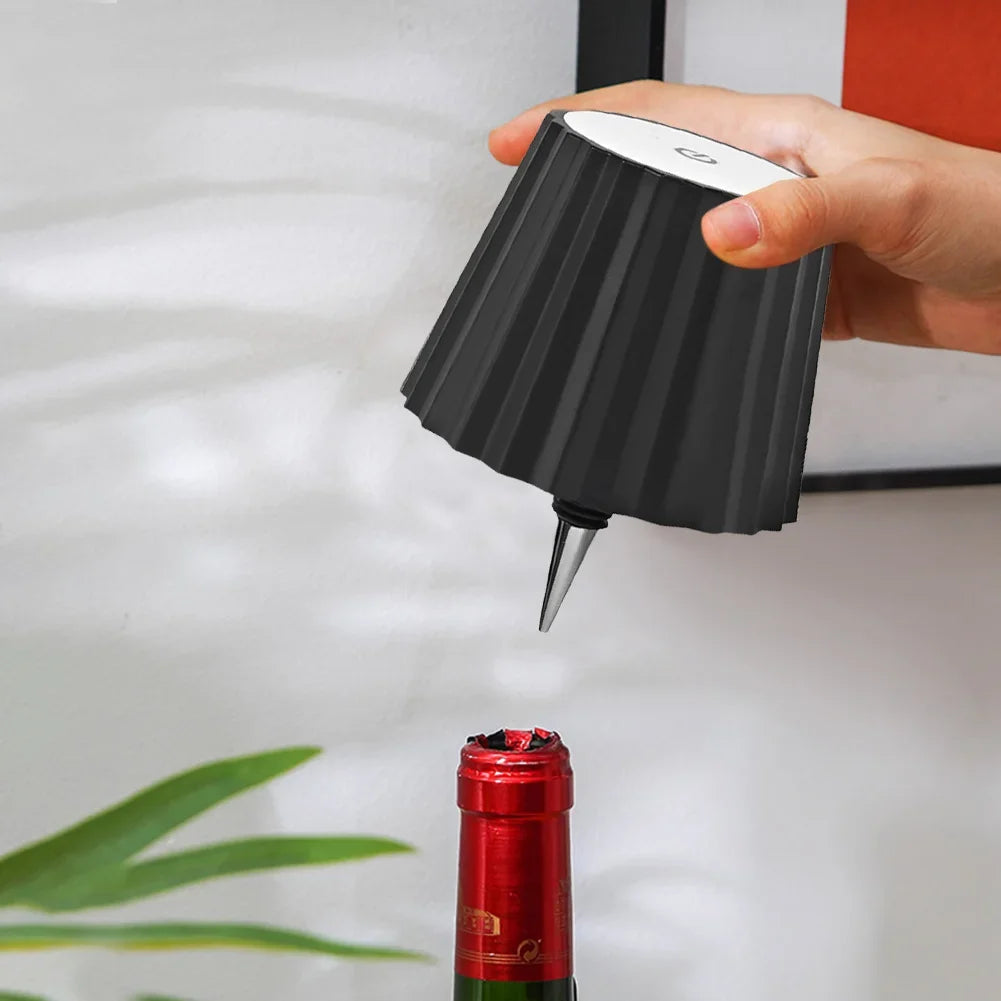 Cordless Bottle Lamp Touch Control LED Light - Battery-Powered Household Decor for Dining & Parties
