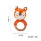Crochet Wooden Animal Teether Rattle Newborn Sensory Toys
