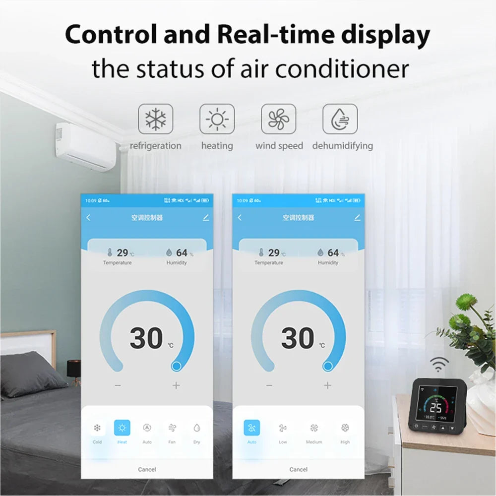 Smart Thermostat WiFi Infrared Controller For Air Conditioner Temperature Humidity Monitor Fall 2025 Household Automation