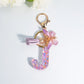 Letter Sequin Keychain With Butterfly Tassel Charm
