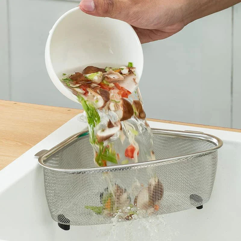 Steel Stainless Sink Strainer Basket Triangle Drainer In Sink Mesh Colander Fall 2026 Eco Friendly Kitchen Accessory