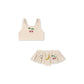 Fast-dry girls’ swimwear - checkered cherry print bikini set, nylon, for summer vacation