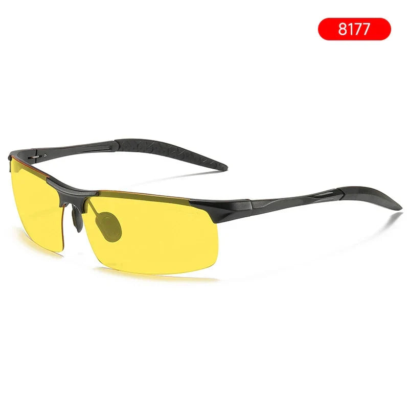 Vision Night Glasses Aluminum Alloy Frame Polarized Sunglasses Day Night Driving UV400 Yellow Lenses Fall 2025 Gift