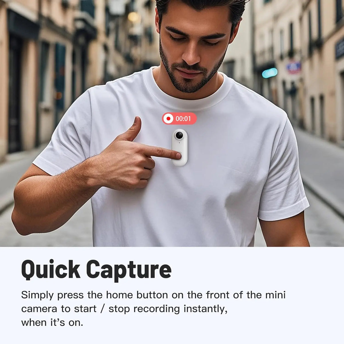1080P Compact WiFi Mini Pocket Action Camera - Travel-Friendly Sports Video Recorder for Kids, Hands-Free, Body Worn