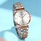 women's Timeless rose gold quartz wristwatch - stainless steel water-resistant minimalist round dial