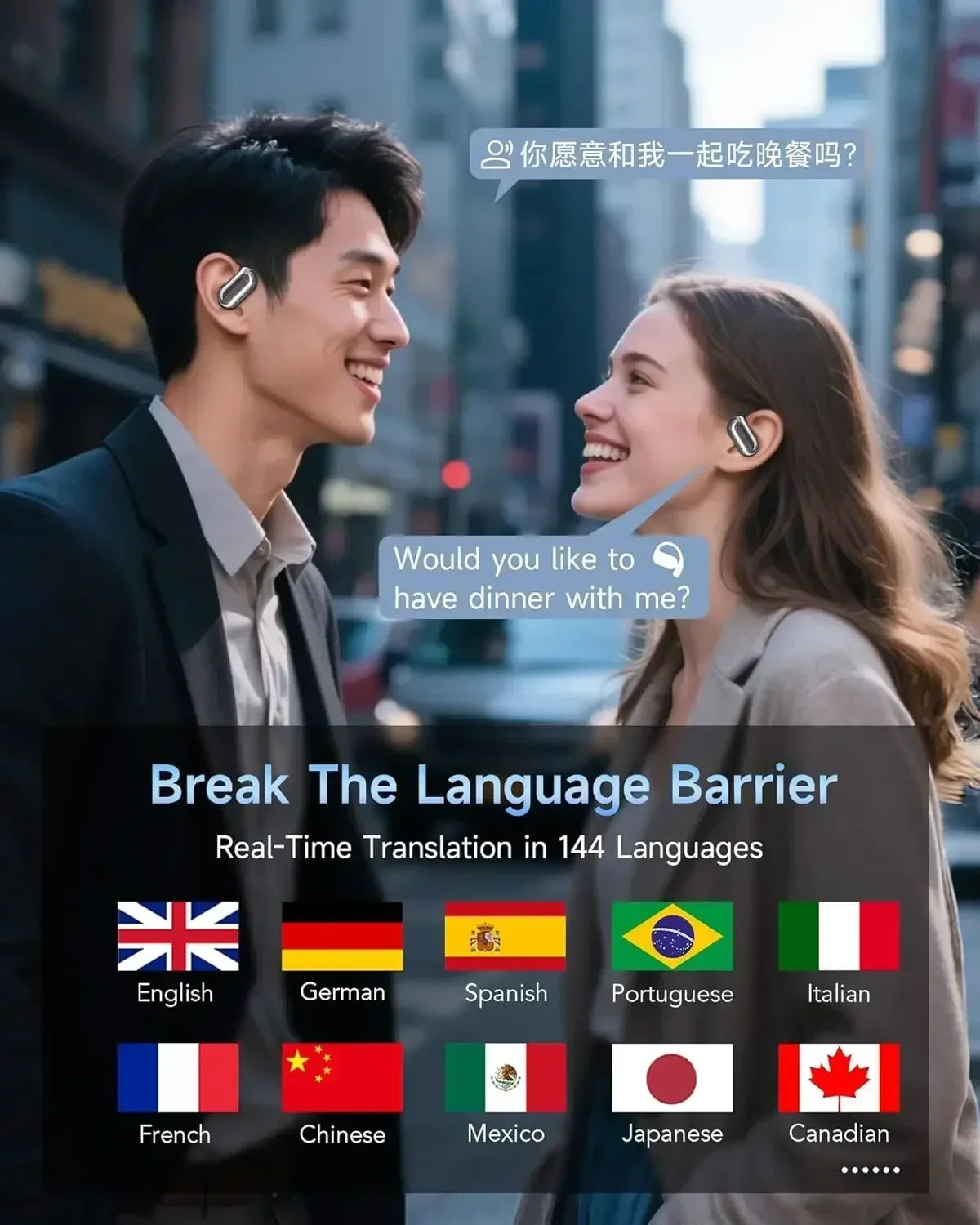 AI2025 Edition Translation Earbuds Real Time Translator Travel