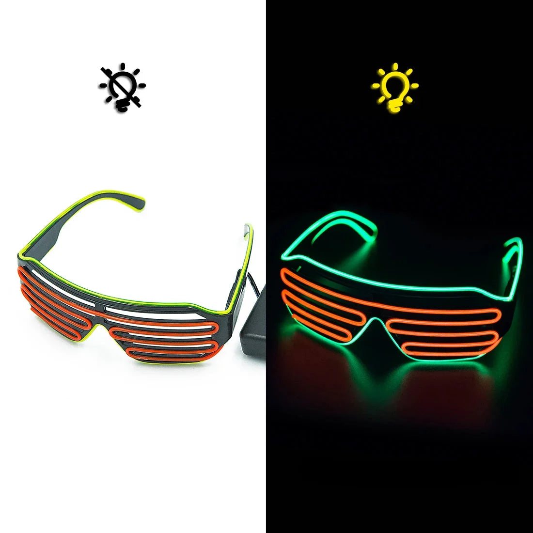 Glasses Glowing LED Luminous Neon Sunglasses for Christmas Party Prop