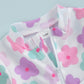 Plush Toddler Girls' Swimsuit - Long Sleeve, Zip Front, Flattering Flower Print, Polyester, Beach & Pool Swimwear