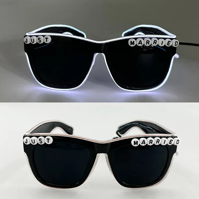 LED Retro Flashing Sunglasses - Bachelorette Party Decoration, Women's Men Props