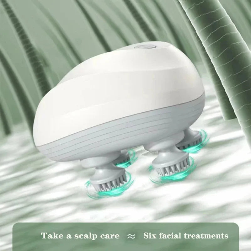 Motor-Driven Head Massager USB Battery-Powered Scalp Massager Holiday Gift 2026 Deep Tissue Kneading for Neck Back Shoulders