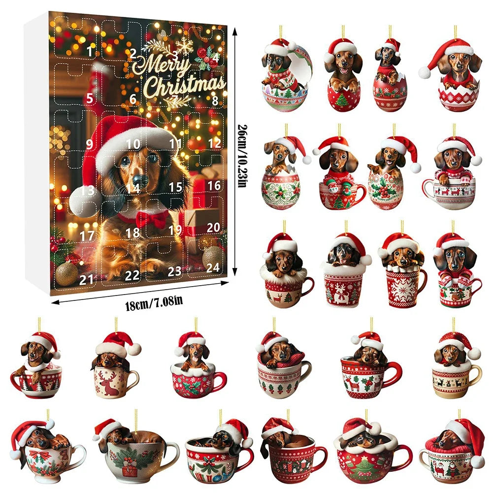 Day 24 Advent Calendar With Figure Ornaments