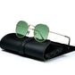 Round Retro Sunglasses for Men/Women Deluxe UV400 Metal Vintage Eyewear No Leather Case