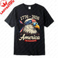 Plush Unisex Bald Eagle Graphic Tee - Short-Sleeve, Sturdy Cotton, For 250th Anniversary Independence Day Celebration