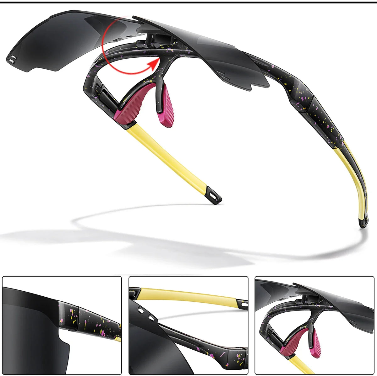 UV400 polycarbonate lenses, cycling, running, fishing – Light unisex sports sunglasses