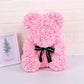 Rose Faux Teddy Bear with Gift Box and Lights - Romantic Anniversary or Valentine's Day Gift, Wedding Decor