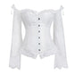 Women's Supportive Corset Top - Off Shoulder, Lace Satin