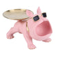 Resin Bulldog Storage Sculpture - Trendy Key Holder & Candy Tray for Household Decor