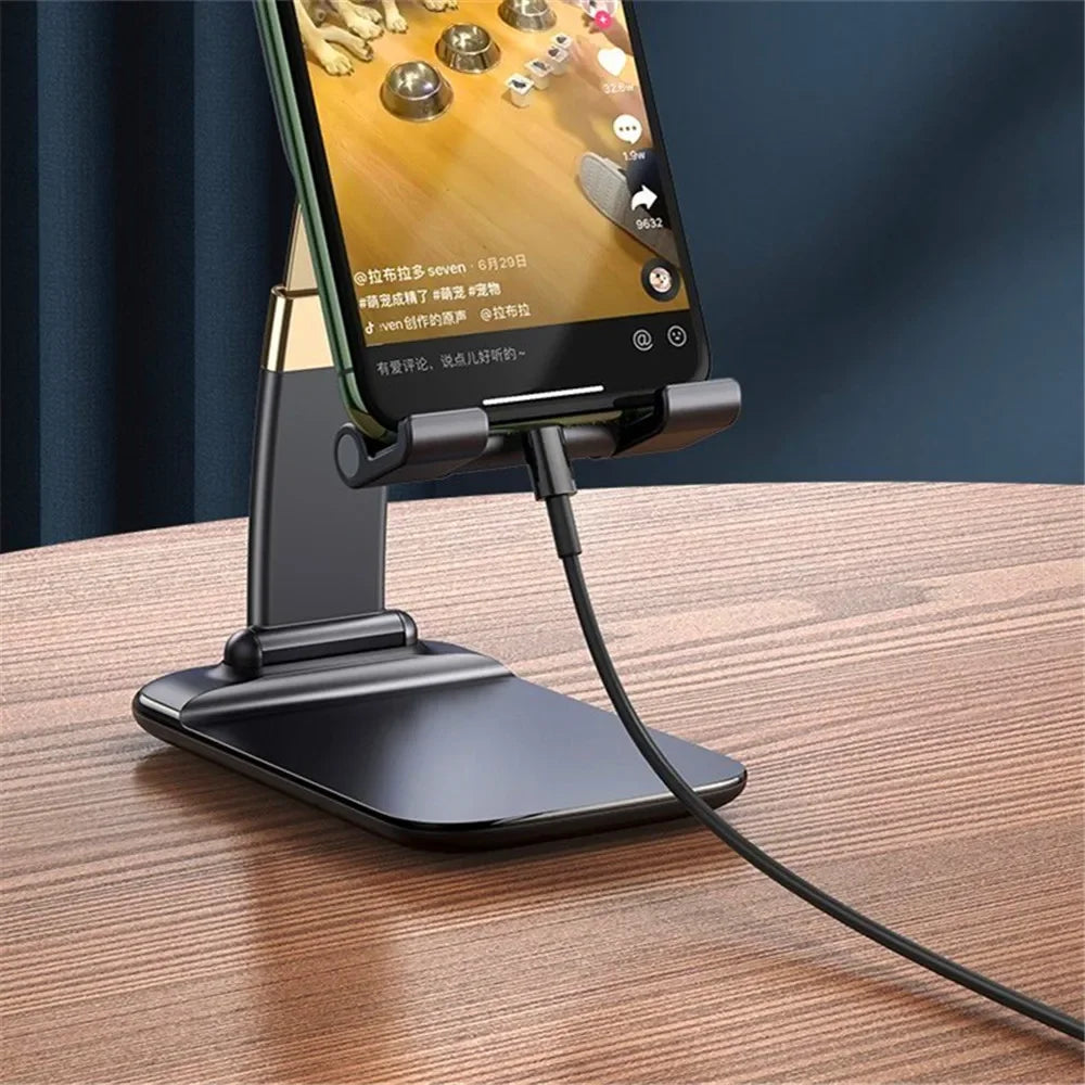 Foldable Aluminum Mobile Phone & Tablet Stand - Comfort-Grip Desk Holder for iPad, iPhone, Adnroid Accessories