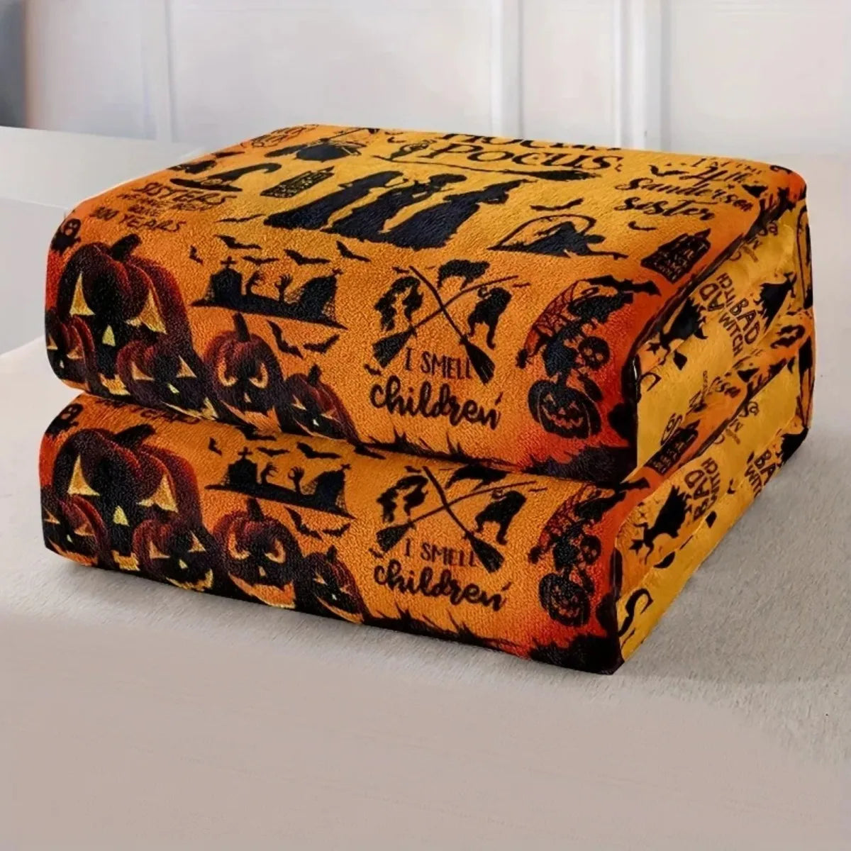 Pocus Hocus Flannel Throw Blanket Halloween 2025 Cozy