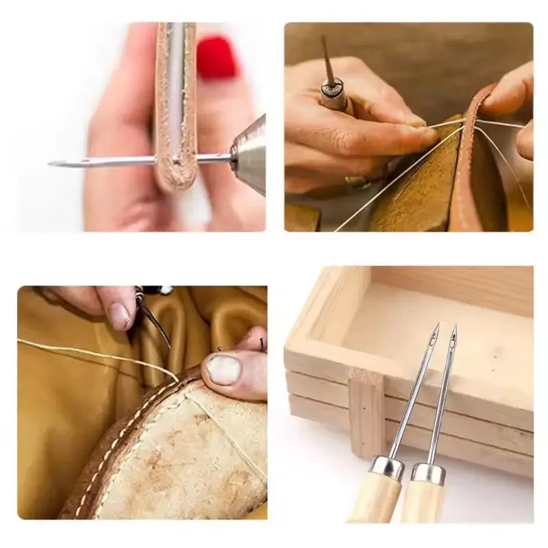 Leather Sewing Kit 13 Piece Kit For Handbag And Shoe Repair, Viral DIY Gift Trend 2026 Handmade Stitching At Household