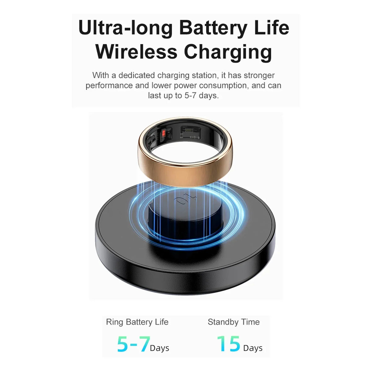 Ring Smart With Charging Dock Health Tracker Ring Fall 2025 Heart Rate Sleep Monitoring Blood Oxygen Multi-Sport