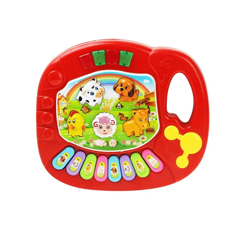 Kids Farm Cartoon Piano Keyboard Game - Animal Sounds, Flashing Light Music, Educational Toy for Baby, Gifts for Kids