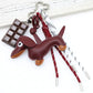 Pu Dachshund Leather Bag Charm Baseball Keychain Gift