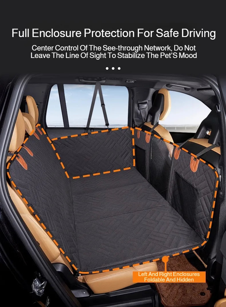 Water-Resistant Pet Car Seat Cover - Anti-Slip Scratch-Proof Hammock Back Seat Protector for Dogs