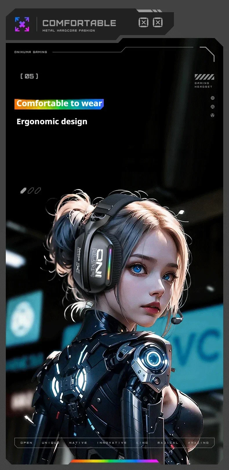 Cordless Gaming Headset Tri Mode Bluetooth Wired Immersive