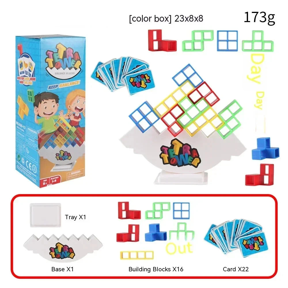 Colorful Balance Stacking Game - Fun Tetra Tower Puzzle for Kids & Adults, Great for Family Game Night & Gifts