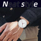 leather strap, round dial, minimalist everyday timepiece – Timeless unisex quartz wristwatch